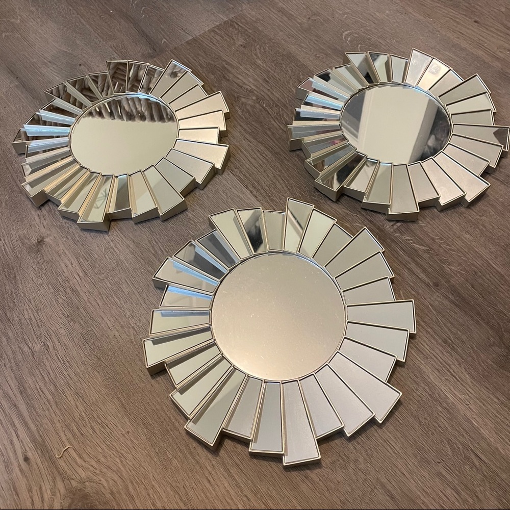 Sunburst silver mirrors